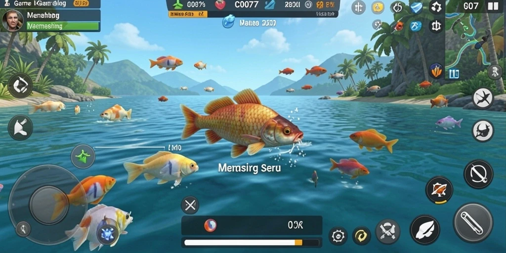 Tampilan gameplay seru C0077 dengan aksi memancing yang mendebarkan.