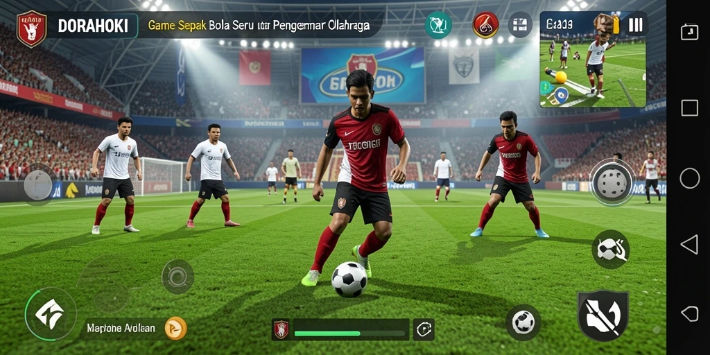 Gameplay menarik DORAHOKI yang penuh aksi sepak bola.
