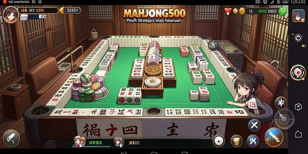 Tampilan gameplay anime yang mengasyikkan di MAHJONG500.