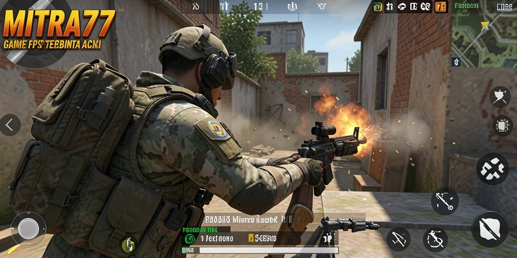 Screenshot gameplay <strong>MITRA77</strong> yang menampilkan aksi seru dalam mode pertempuran.