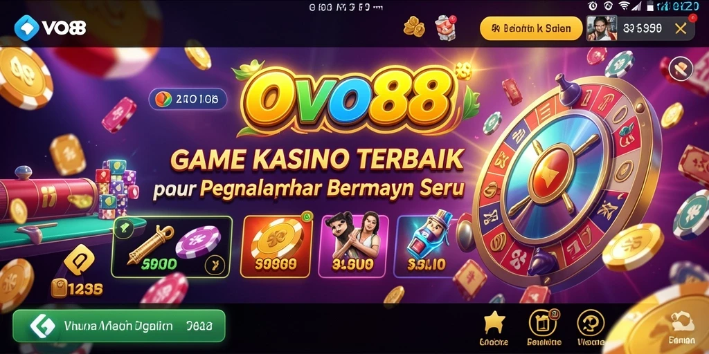 Screenshot OVO88 menampilkan gameplay kasino yang seru dan interaktif.