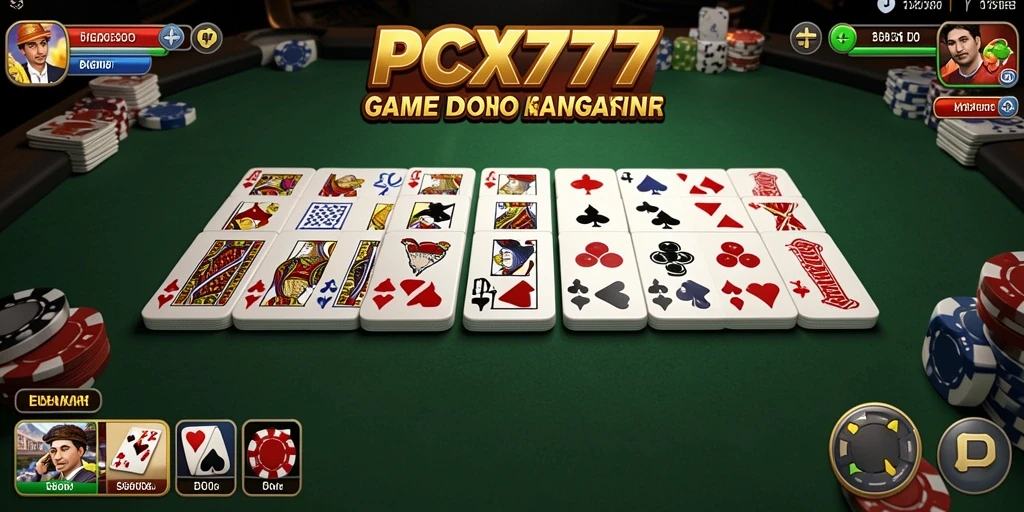 Screenshot gameplay PCX777 yang menampilkan keseruan bermain Domino.