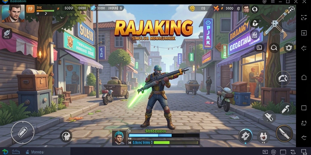 Tampilan gameplay menarik dari RAJAKING yang penuh warna dan interaktif.