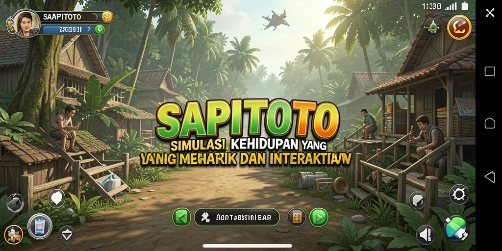 Tampilan gameplay SAPITOTO dengan interaksi karakter yang mendalam.