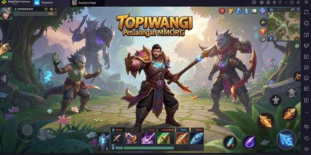 Tampilan gameplay epik dari game MMORPG TOPIWANGI yang menakjubkan.