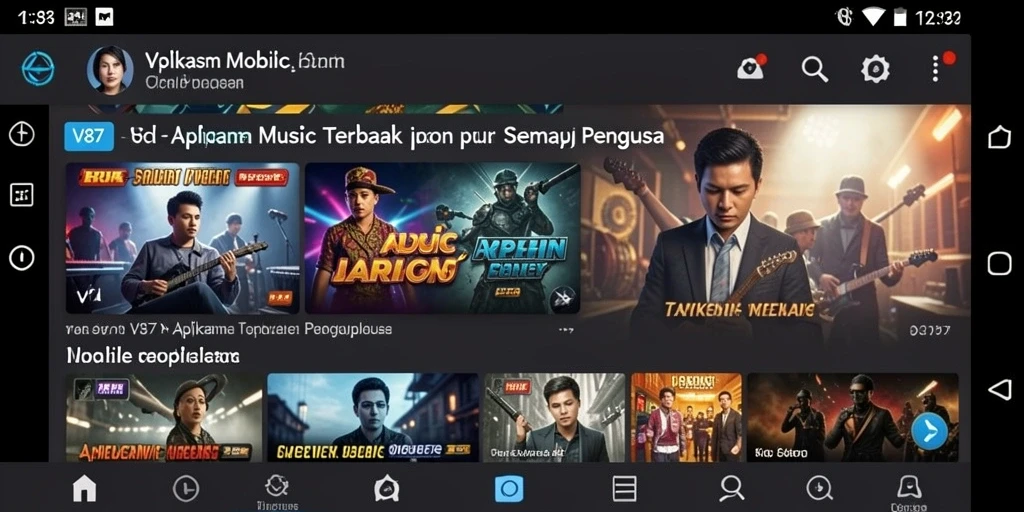 Screenshot V87 menunjukkan pengalaman gameplay musik yang mengasyikkan.