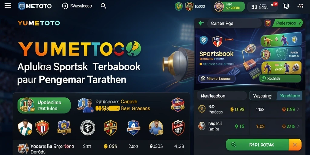 Screenshot gameplay YUMETOTO yang menampilkan antarmuka taruhan olahraga yang dinamis.